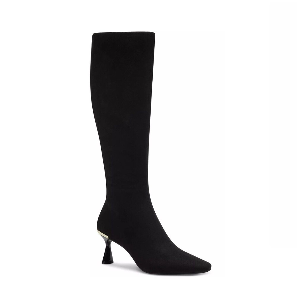 Alfani Womens 6 M Black Cecee Faux Suede Stiletto Heel Boots Display IW8